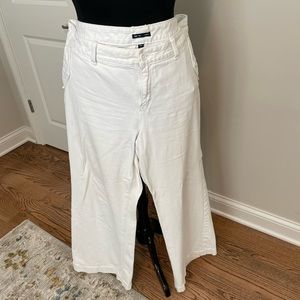 Perfect Wide Leg White Jeans Gap Size 20